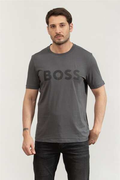 BOSS Büyük logolu pamuk jarse tişört