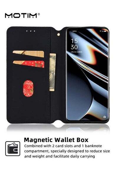 MOTIM Oppo Find X5/X5 Pro Phone Case Cover, Flip Leather Wallet Case with Kickstand Card Slots
