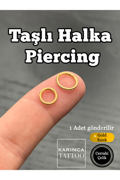 Karınca Piercing Zirkon Taşlı Piercing Cerrahi Çelik Halka Helix Dudak Septum Kaş Daith Rook Kulak Burun Tragus Küpe