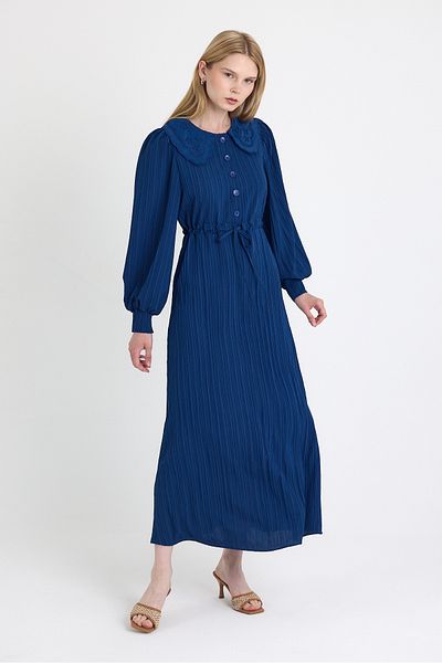 Rays Rochie cu dungi cu curea cu guler lat Laci Fisto 4330A