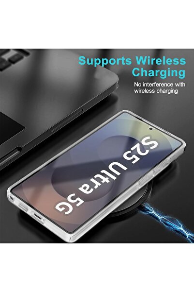 ALC MOBILE Husă 360, compatibilă cu Samsung Galaxy S25 Ultra, V2 transparentă față+spate