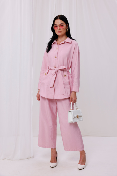 Jupe Women's Modal Fabric Gold Button Detailed Belted Cap 9259