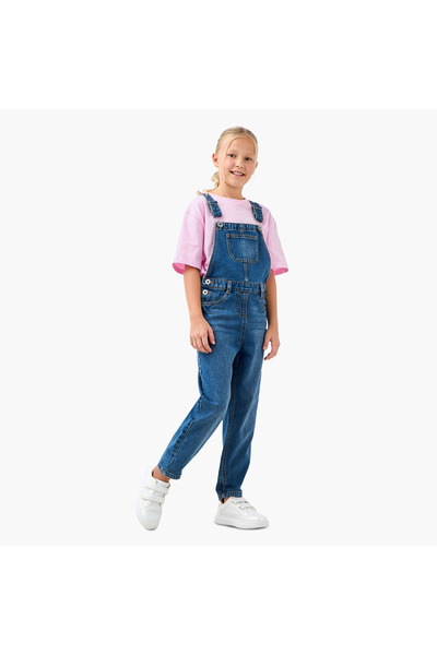Juniors Denim Dungarees with Pockets