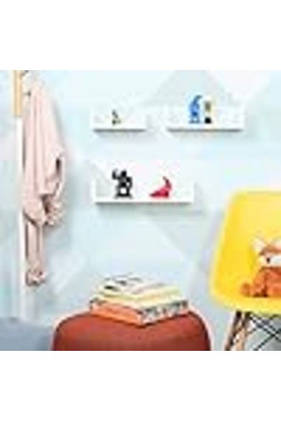 COOYA Home Book Shelf,DIY U-Style,3-Piece 43x10x12 cm Wood White