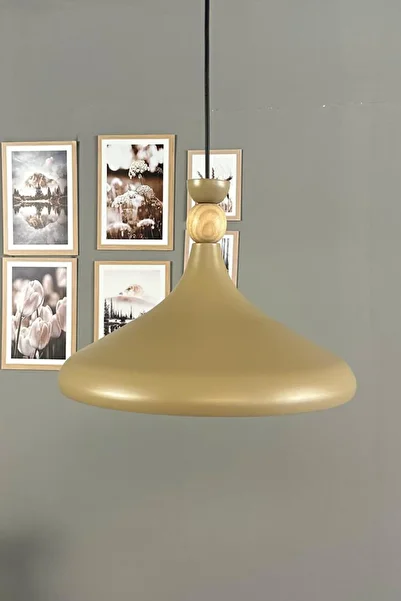 Bamyum Beige Wooden Hat Single Chandelier Pendant Lamp Living Room Kitchen Cafe Boutique Lamp Lighting Chandeliers