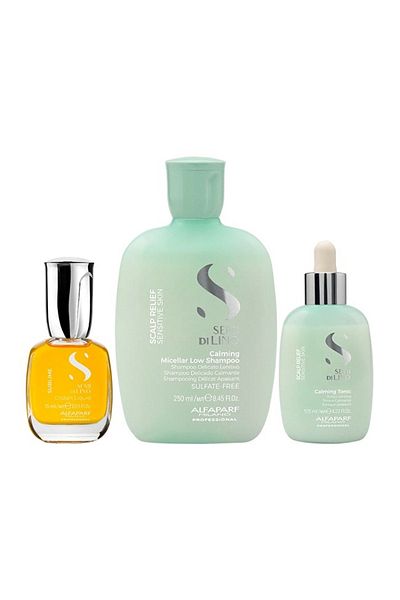 Alfaparf Milano Set Scalp Sensibil Alfaparf Milano Șampon Calmant 250ml + Tonic Calmant 125 ml + Ulei Cristalli 15ml