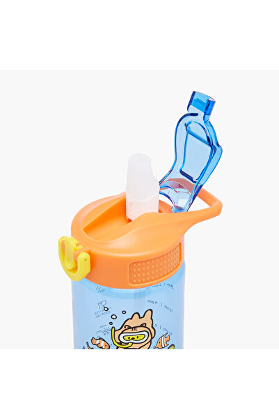 Icon Printed Sipper Water Bottle with Handle - 500 ml
