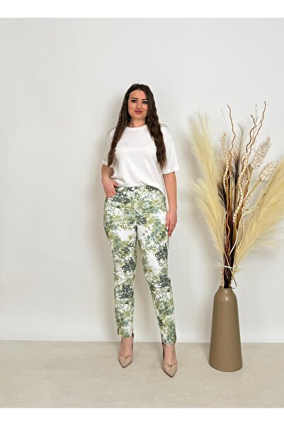 DE WHITES Plus Size Printed and Waist Elastic Pants
