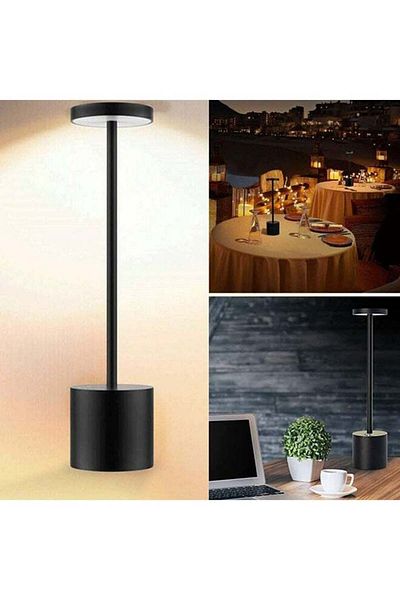 COOYA Cordless Table Lamp, LED Metal USB Rechargeable Brightness Night Light Desk Lamp