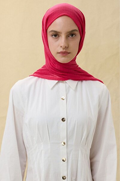 FENZA SCARF Brice Coral Pink Long Fringe Tassles Cotton Shawl