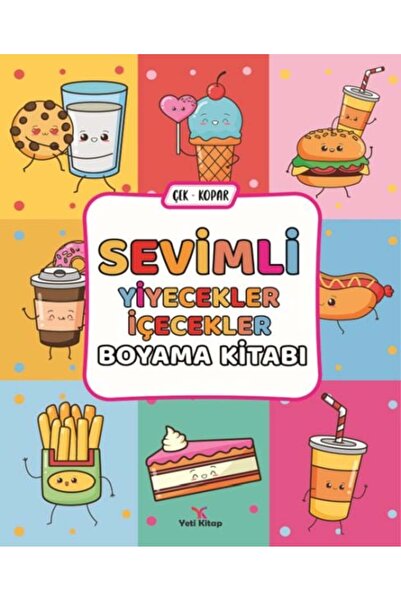 yeti kitap Sevimli Yiyecekler İçecekler Boyama Kitabı