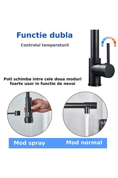 CLAUSTEEL Professional Sanitary Faucet For Kitchen, Flexible Shower, 360 Degree Rotating Fauce