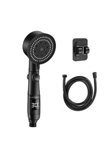 CLAUSTEEL Smart Shower Set, Digital Temp Display, 5 Modes, High Pressure, Hose & Holder