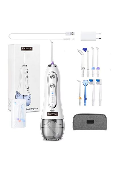 FunVita Irigator oral portabil profesional pentru duș oral, 5 moduri de funcț...
