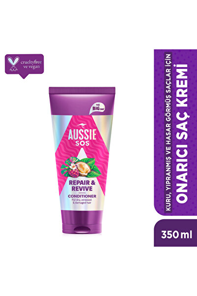 Aussie SOS Repair & Revive Kuru, Yıpranmış ve Hasar Görmüş Saçlar için Saç Kr...