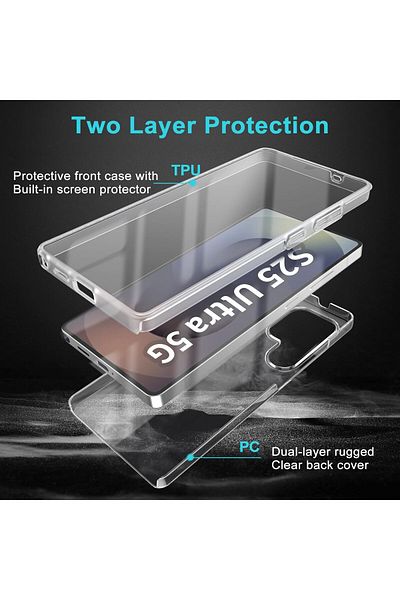 ALC MOBILE 360 Case, compatible with Samsung Galaxy S25 Ultra, V2 Transparent front+back
