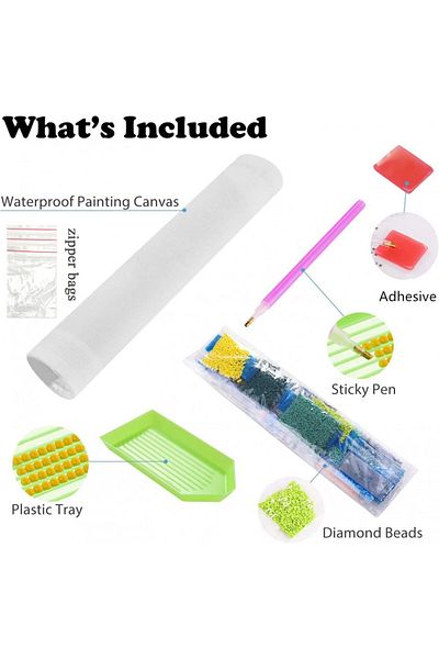 Pttozan diamond painting set, deer pattern, multicolor, 30 X 40 cm