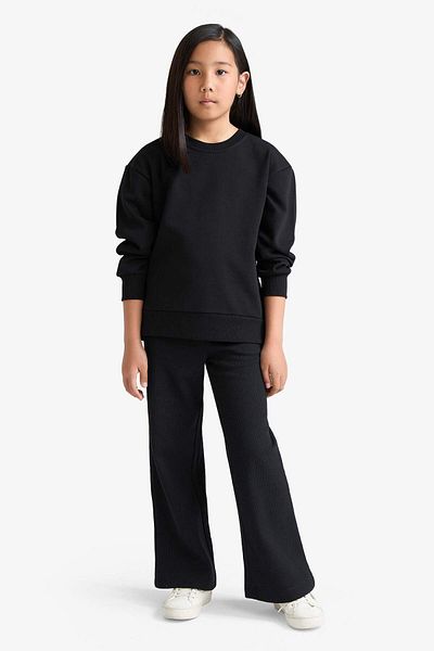 DeFacto Girls Wide Leg Waffle Wide Leg Pants with Pockets E8293A825Au