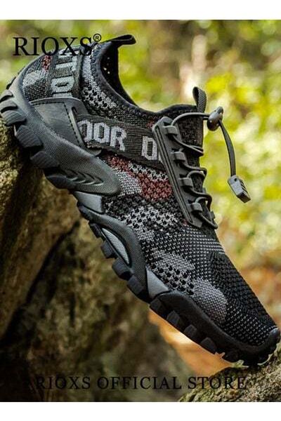 RIOXS Men's Athletic Casual Hiking Shoes Lightweight Outdoor Running Shoes Mesh Breathable Fashion Sneaker