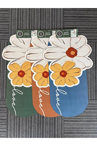 ARVALE Love Flower Patterned Non-Slip Bath Mat 45X75 cm