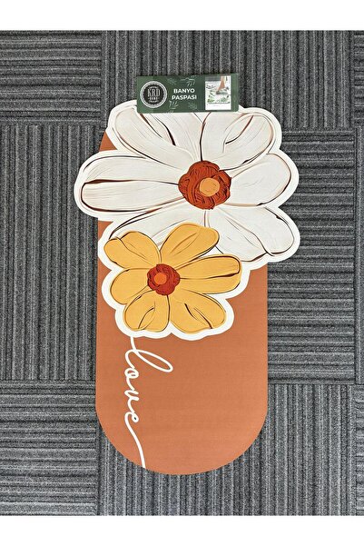 ARVALE Love Flower Patterned Non-Slip Bath Mat 45X75 cm