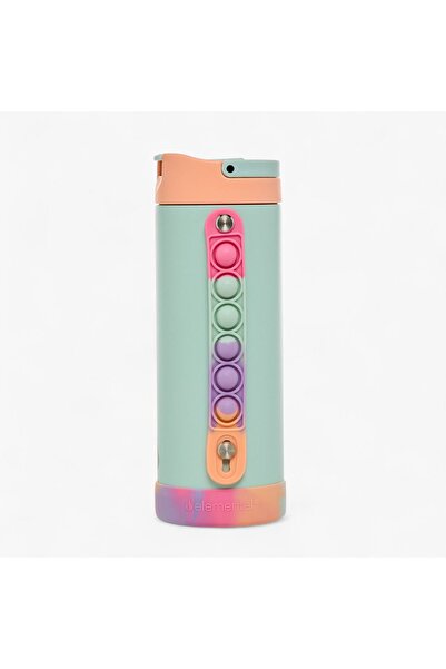 Lifestyle Colourblock Stainless Steel Insulated Water Bottle with Pop It Strap - 414 ml