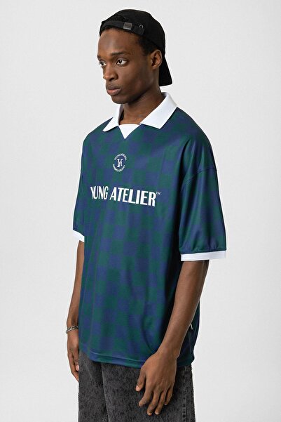 VAMOSCLO Μπλουζάκι με λαιμόκοψη oversized NEFTİ/INDIGO