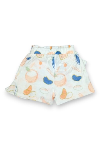 Via Girls Baby Girl Shorts 100% Cotton Fruit Pattern Ruffle Bow Shorts | 9-24 Months Baby Clothing