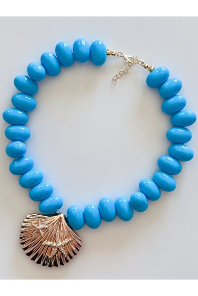CHARMLUCKY Sea Shell Blue Necklace