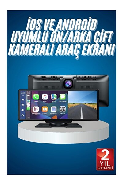 gaman 4K Hd Ultra Araç İçi Ön ve Arka Kameralı Ekran 2 Kameralı Torpido Üstü ...