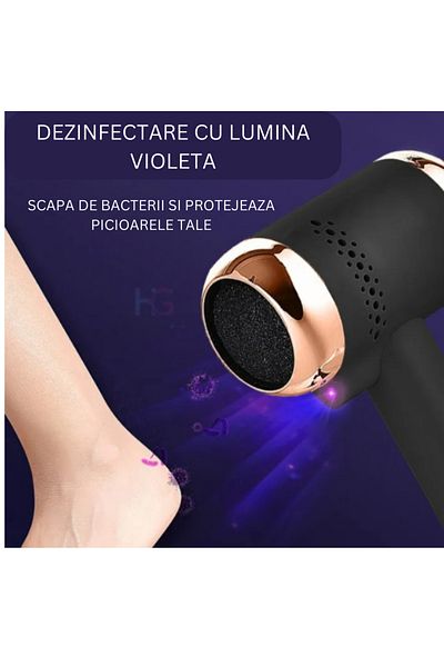 CLAUSTEEL Electric Foot File, 2400 mah, 4 Heads, Vacuum, Uv Light, Quick Charge, Heels/soles
