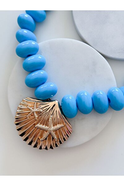 CHARMLUCKY Sea Shell Blue Necklace