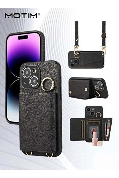 MOTIM غلاف هاتف كروس بودي لهاتف iPhone 15/15 Plus، غلاف محفظة مع حزام وفتحات ...
