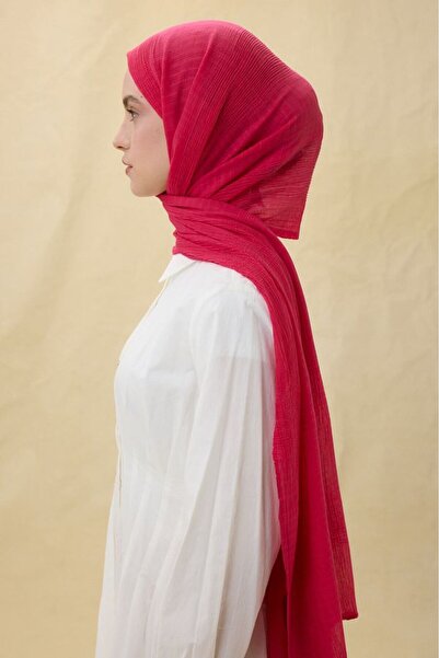 FENZA SCARF Brice Coral Pink Long Fringe Tassles Cotton Shawl