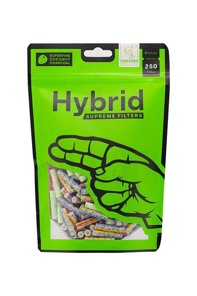 Hybrid Set 250 filtre cu Carbon activ si Celuloza Premium Slim pentru rulat tigari Hybrid Supreme 6.4mm