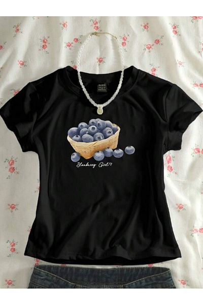 Touz Moda Μπλούζα με ζώνη Kemer Boy Baby Tee Bleberry Crop