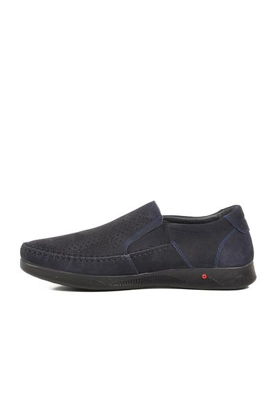 WALKWAY 3Y1657-1-106 m Navy Blue Nubuck Genuine Leather Men's Casual Shoes