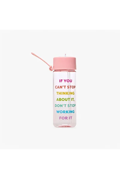 Lifestyle Slogan Print Sipper Water Bottle