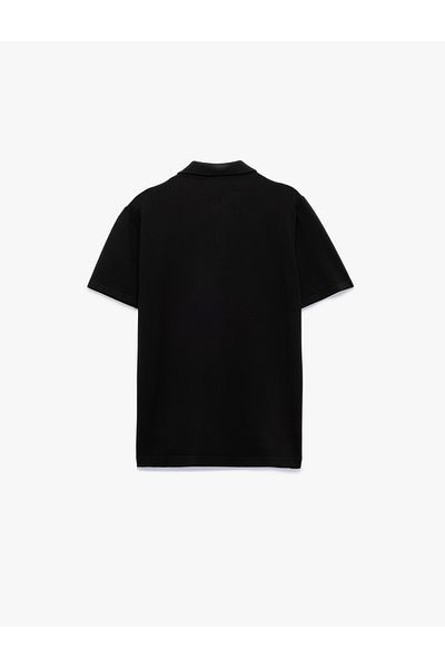 Koton Viscose Regular Fit Polo Neck Half Zipper Short Sleeve Knitwear T-Shirt