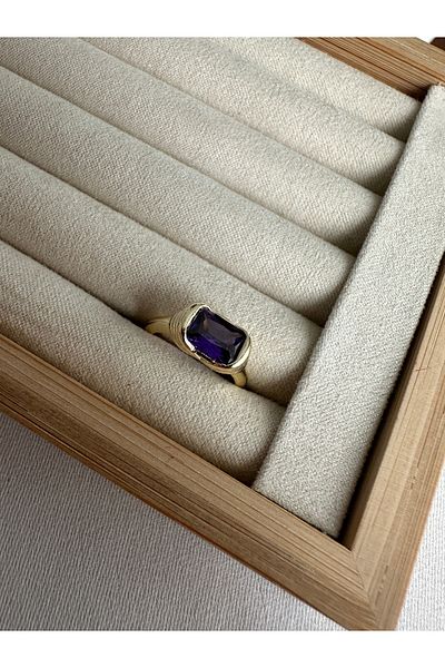 ringbox Purple Stone Little Finger Ring