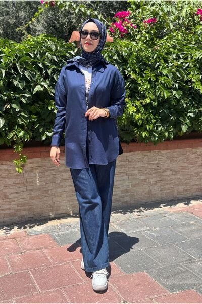 Moda Rosa 25Y7016 - Navy Blue - Basic Shirt
