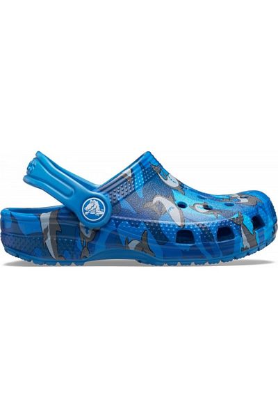 Crocs Saboți Classic Shark Clog Ps 19-20 Eu - C4 Us Albastru - Prep Blue