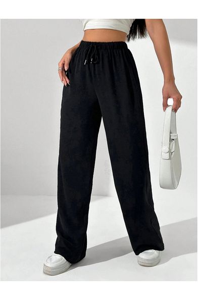 CANDERO Pantaloni de sport pentru femei, negri, largi, supradimensionați, de calitate, cu croiala largi, flexibili, confortabili, din țesăturăYUS