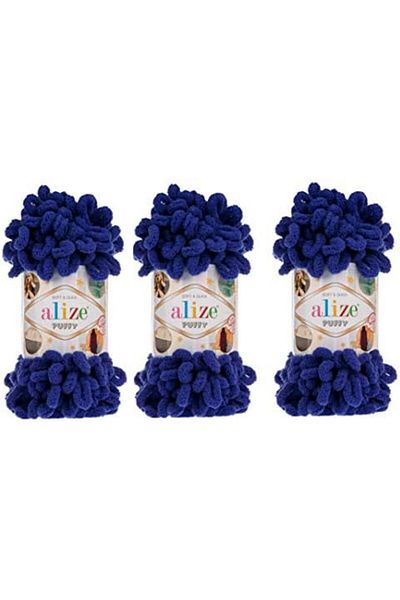 Alize Puffy Hand Knitting Yarn 1PC (Color Navy Blue No. 360)