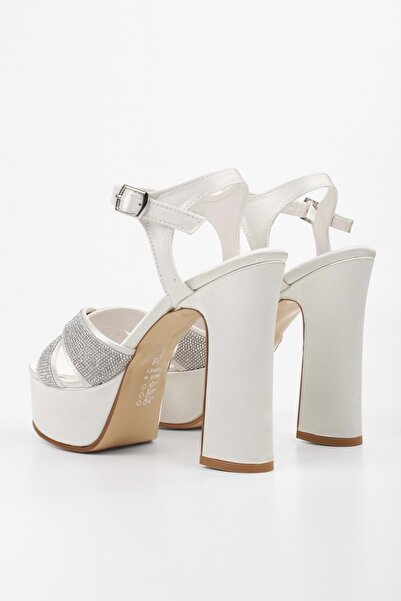 Shoeberry Women's Fiora Satin Platform Heeled Shoes