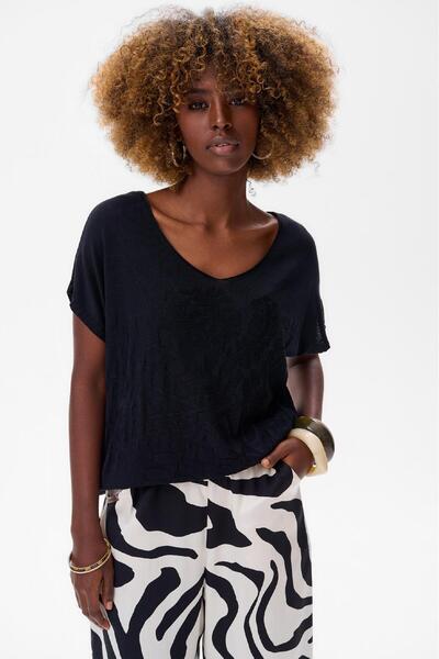 Blue Shadow Tutti Women's Blouse Black