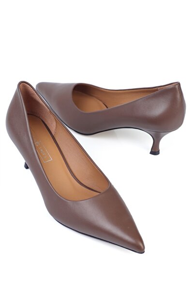 KARVENSHOES HAKİKİ VİZON DERİ STİLETTO 25261