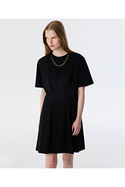 Twist Combed Cotton Dress with Removable Chain