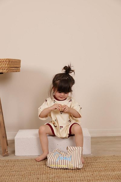 Oh La La Koala For Little Ones Cherry Printed Oversize Jumpsuit