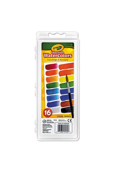 Crayola 16-Piece Extra Bright and Blendable Educational Watercolor Set